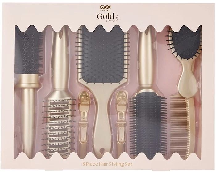 OXX Haircare 8 Piece Gold Rush Hair Styling Set