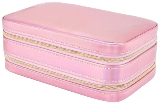 Pink Zip Jewellery Box - Medium*