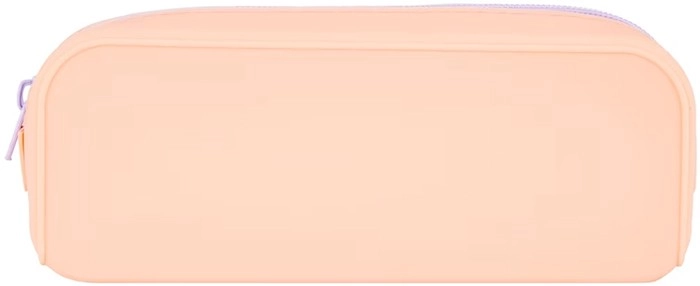 Silicone Barrel Pencil Case - Peach