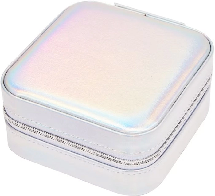 Silver Square Zip Jewellery Box*