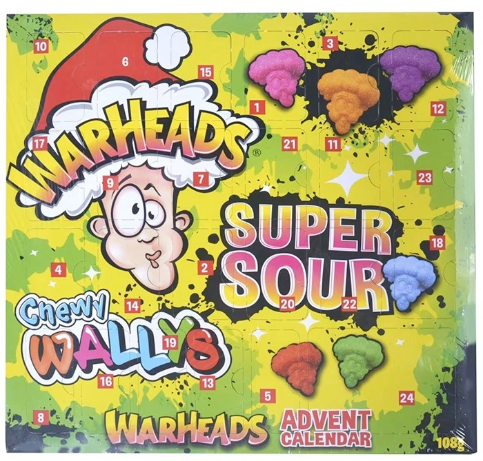 Warheads Super Sour Chewy Wallys Advent Calendar 108g