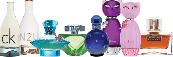 Calvin Klein CK IN2U Him EDT 50mL, Calvin Klein CK IN2U Her EDT 50mL, Britney Spears Curious EDP 100mL, Britney Spears Believe EDP 100mL, Britney Spears Midnight Fantasy EDP 100mL, Katy Perry Purr EDP 100mL, Katy Perry Meow EDP 100mL or David Beckham Inti