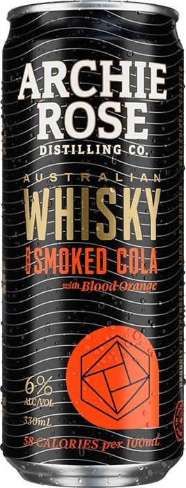 Archie Rose Double Malt Whisky with Smoked Cola & Blood Orange Cans 330mL