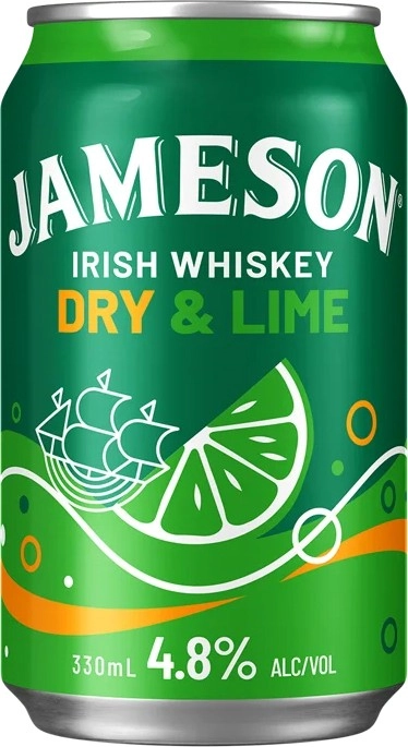 Jameson Smooth Dry Lime 4.8% Cans 330mL