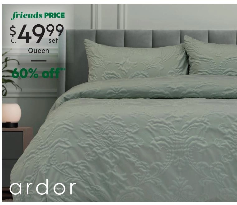 Ardor Adeline Quilt Cover Set Sage