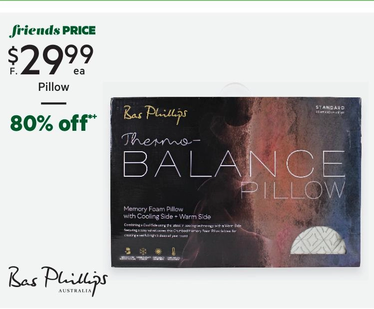 Bas Phillips Thermo Balance Memory Foam Pillow Standard