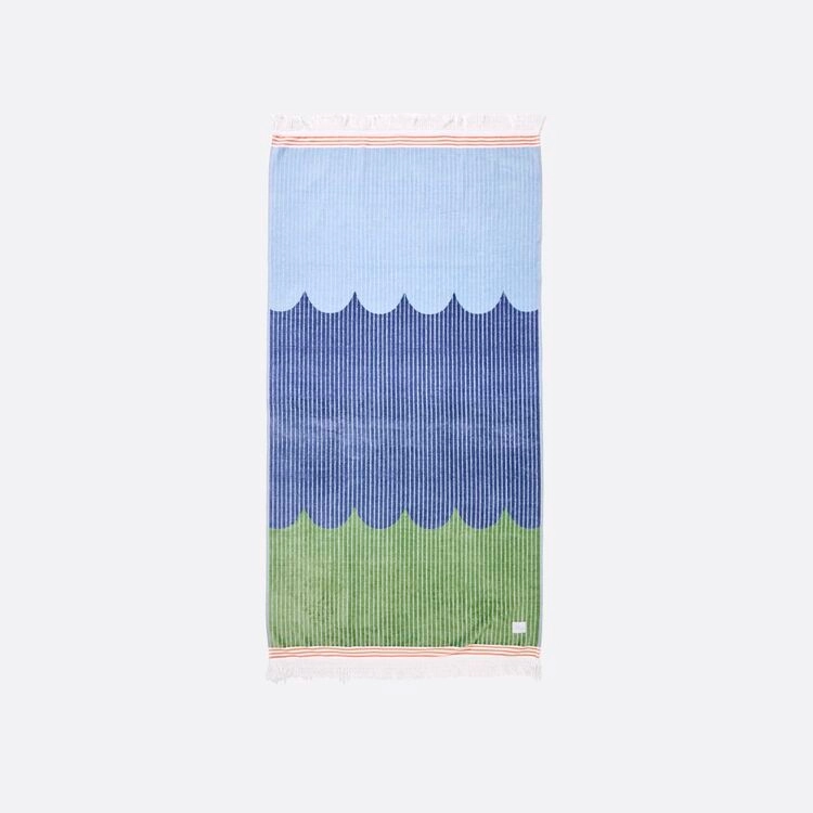 Chyka Home Shoreham Beach Towel Blue & Green 90 x 180cm