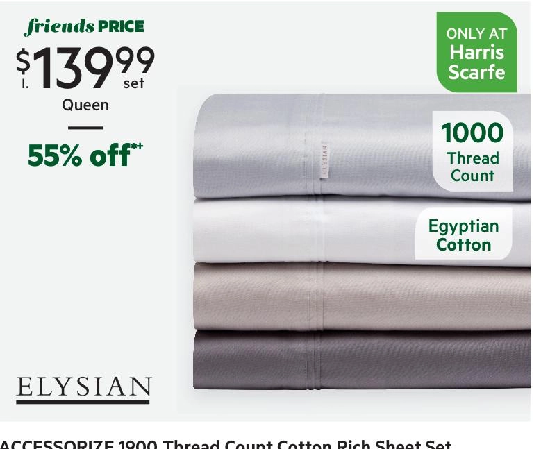 Elysian 1000 Thread Count Egyptian Cotton Sheet Set