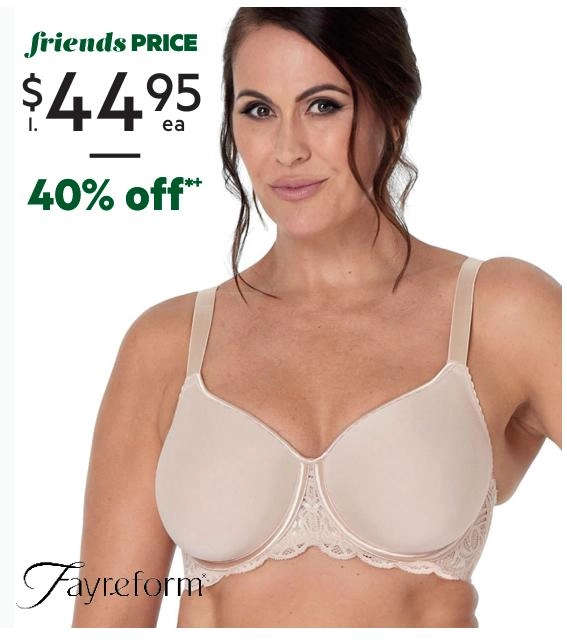 Fayreform Women's Lace Perfect Contour Bra Latte