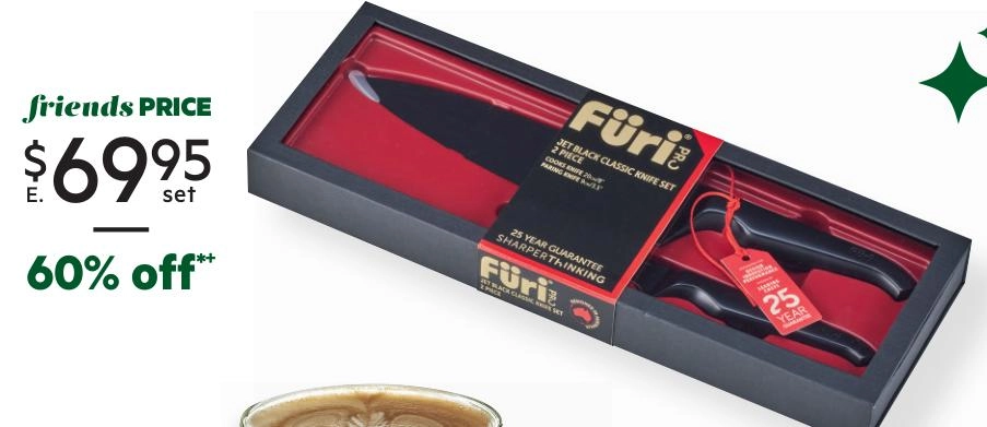 Furi Jet Black Classic 2 Piece Knife Set