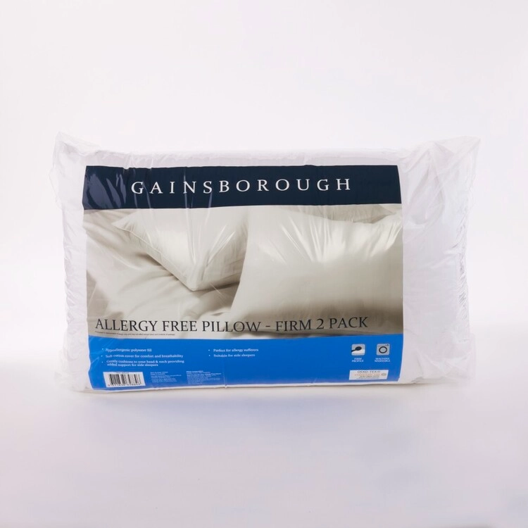 Gainsborough Allergy Free Pillow Firm 2 Pack White