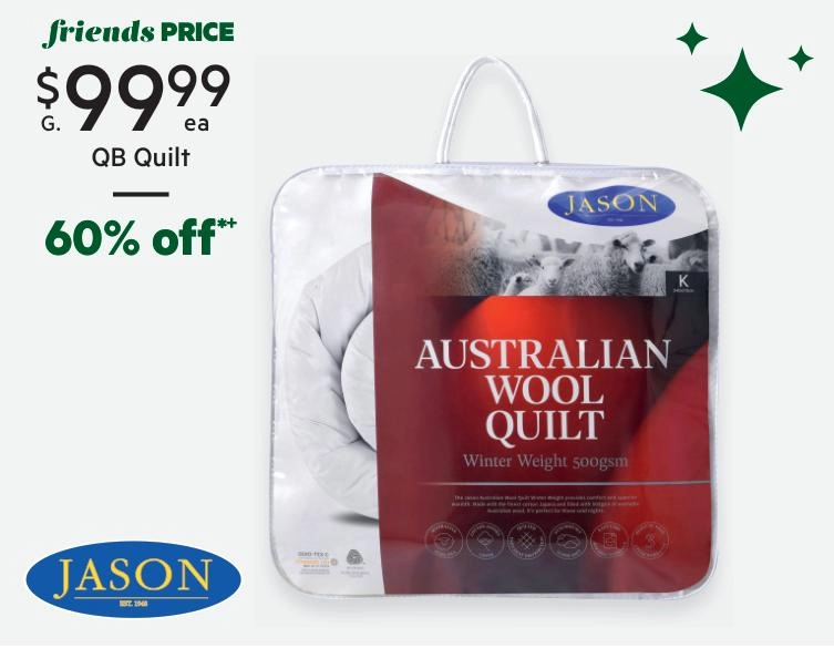 Jason Washable 500 GSM Australian Washable Wool Quilt