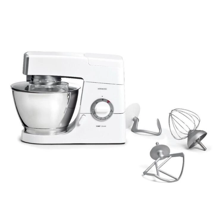 Kenwood Classic Chef 4.6L Mixer in White with Silver Trim KM336