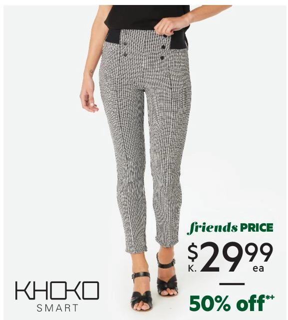 Khoko Smart Women's Houndstooth Button Pants Houndstooth