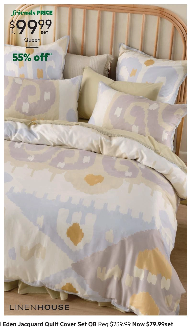 Linen House Sivan Cotton Quilt Cover Set Multicoloured Print