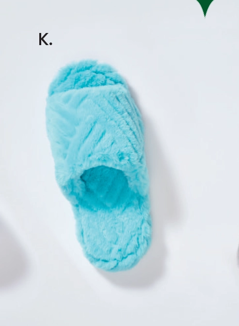 Sash & Rose Women's Gigi Plush Slippers Aqua