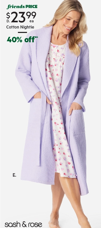 Sash & Rose Women's Waffle Robe Lavender