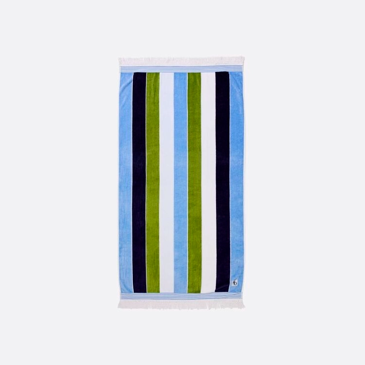 Shaynna Blaze Beachy Beach Towel Blue & Multicoloured 90 x 180cm