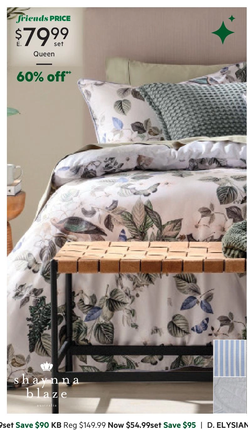 Shaynna Blaze Olive Branch Quilt Cover Set Multicoloured Print