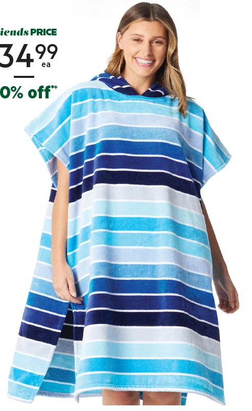 Soren Capri Beach Poncho Blue