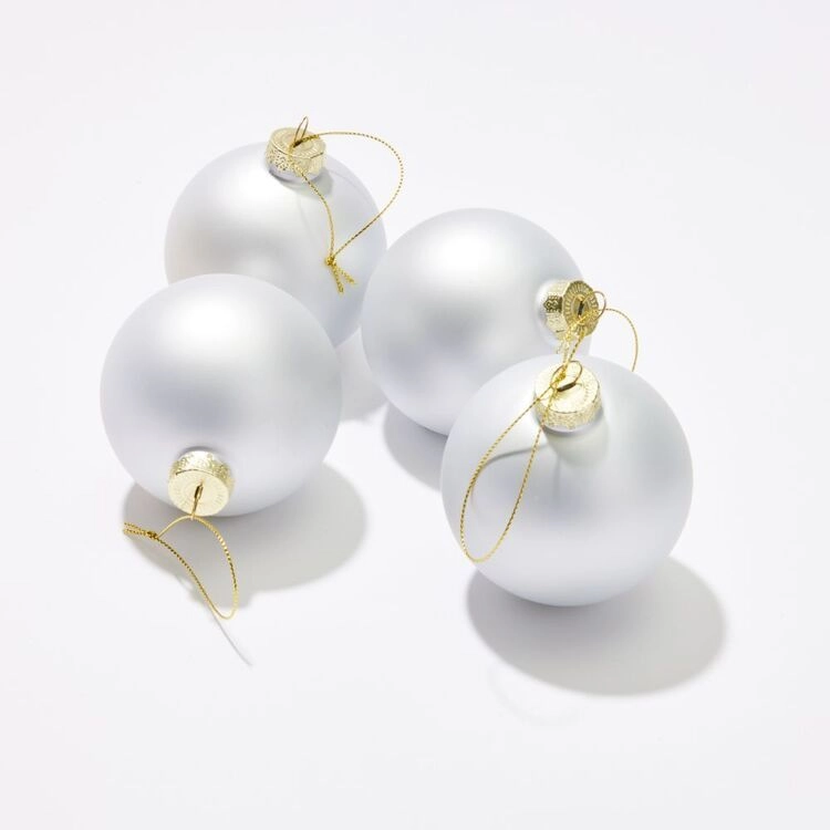 Soren Glass Baubles White 9 Pack