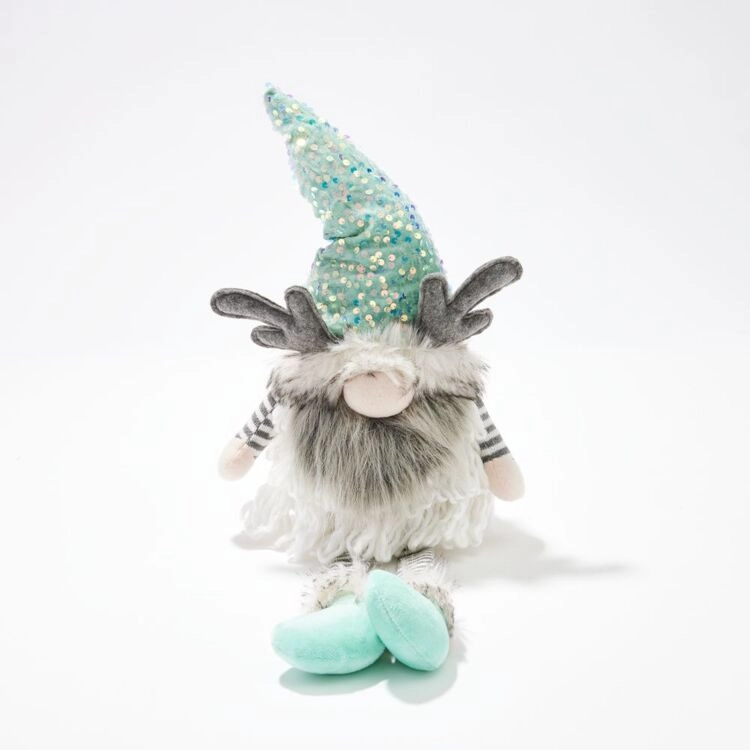 Soren Mint And Grey Sitting Gnome