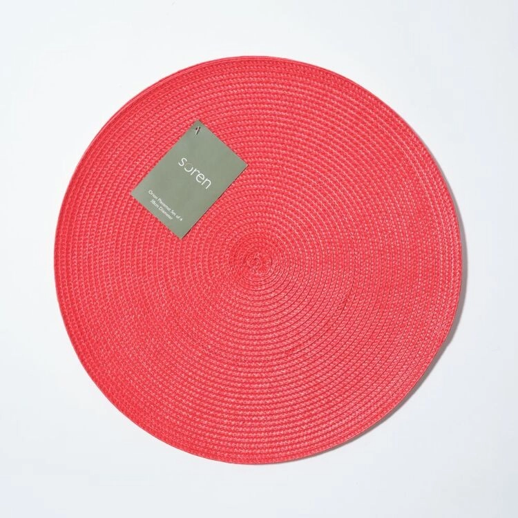 Soren Orion 38 cm Diameter Placemats Set of 4 Red