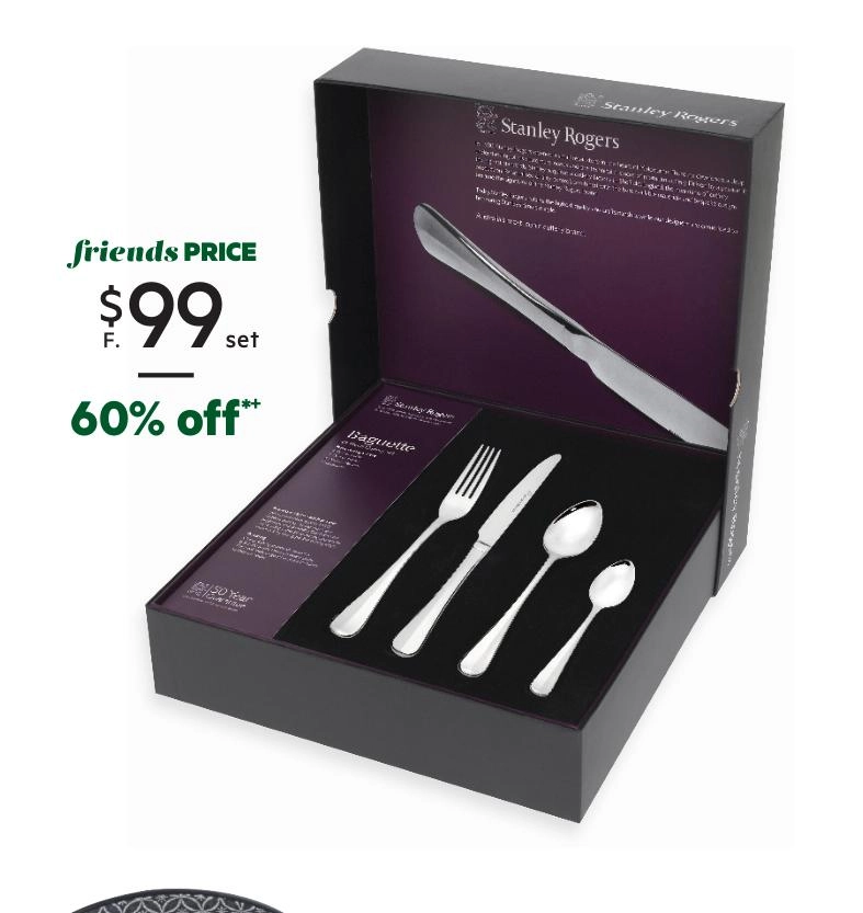 Stanley Rogers Baguette 24-Piece Cutlery Set