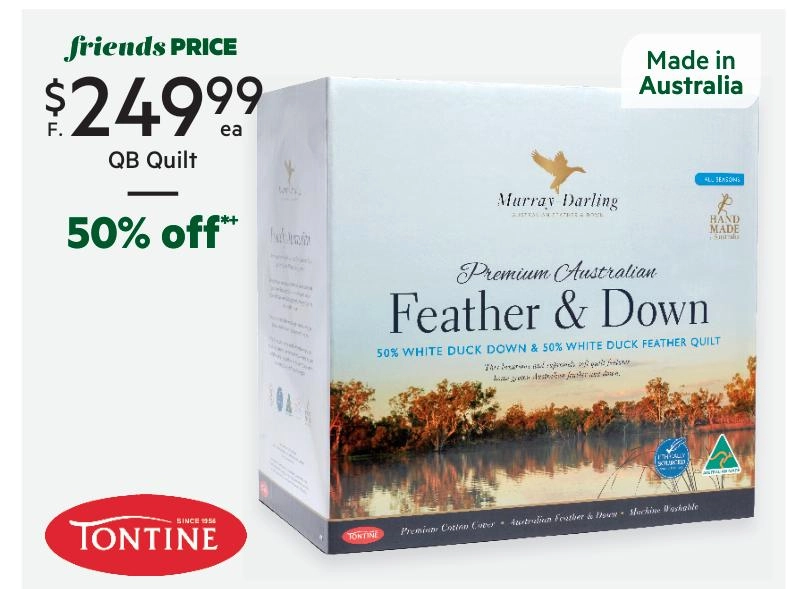 Tontine Murray Darling 50/50 Australian Feather & Down Quilt