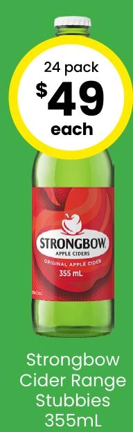 Strongbow Original Apple Cider 5% Bottle 355mL 24 Pack