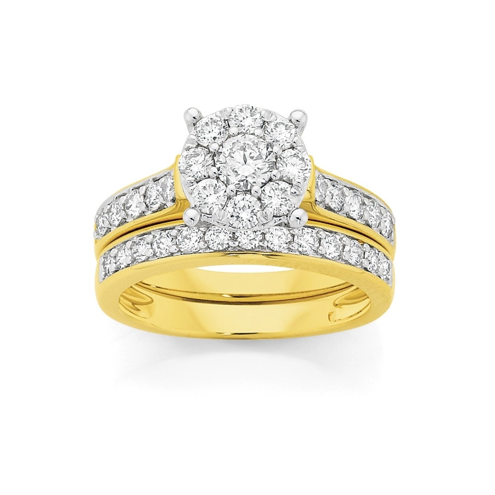 18ct Gold Diamond Bridal Ring Set