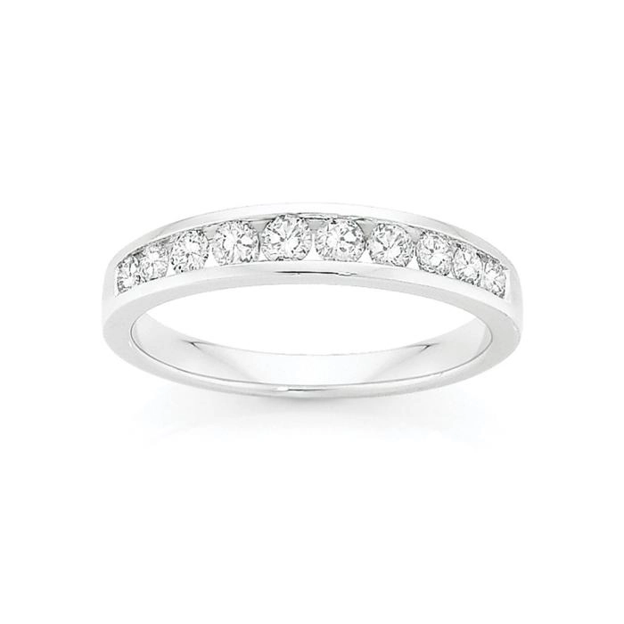 18ct White Gold Diamond Band