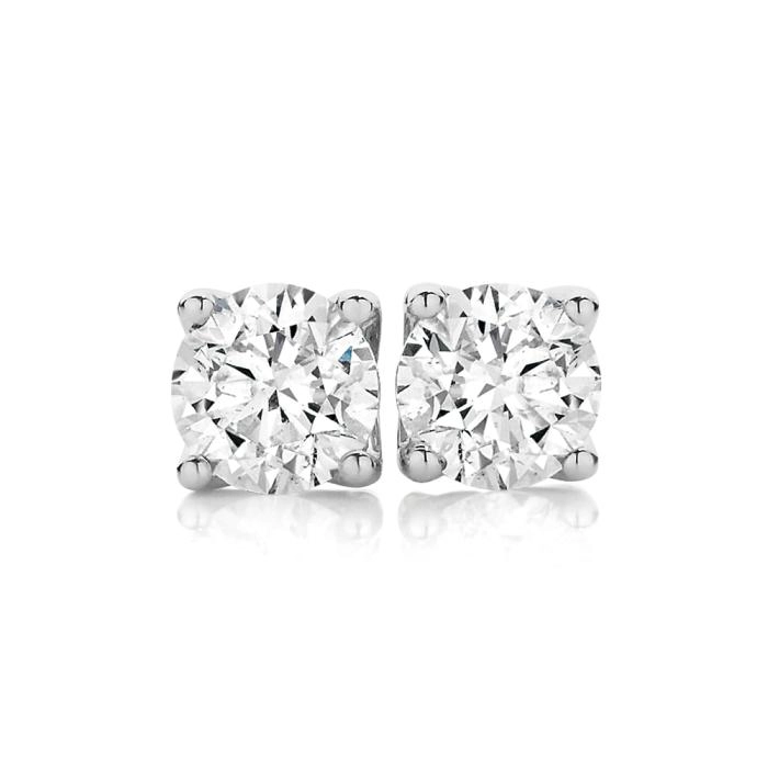 18ct White Gold Diamond Stud Earrings