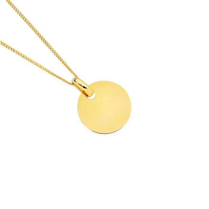 9ct Gold 20mm Round Disc Pendant