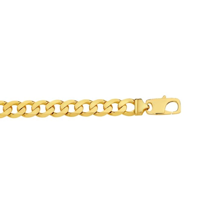 9ct Gold 23cm Solid Curb Gents Bracelet