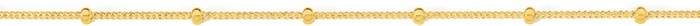 9ct Gold 45cm Beaded Solid Curb Chain