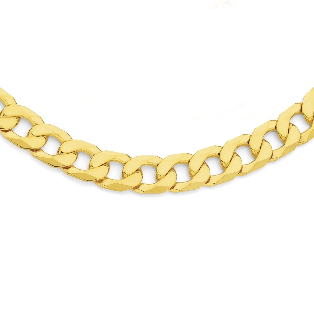 9ct Gold 55cm Bevelled Curb Gents Chain