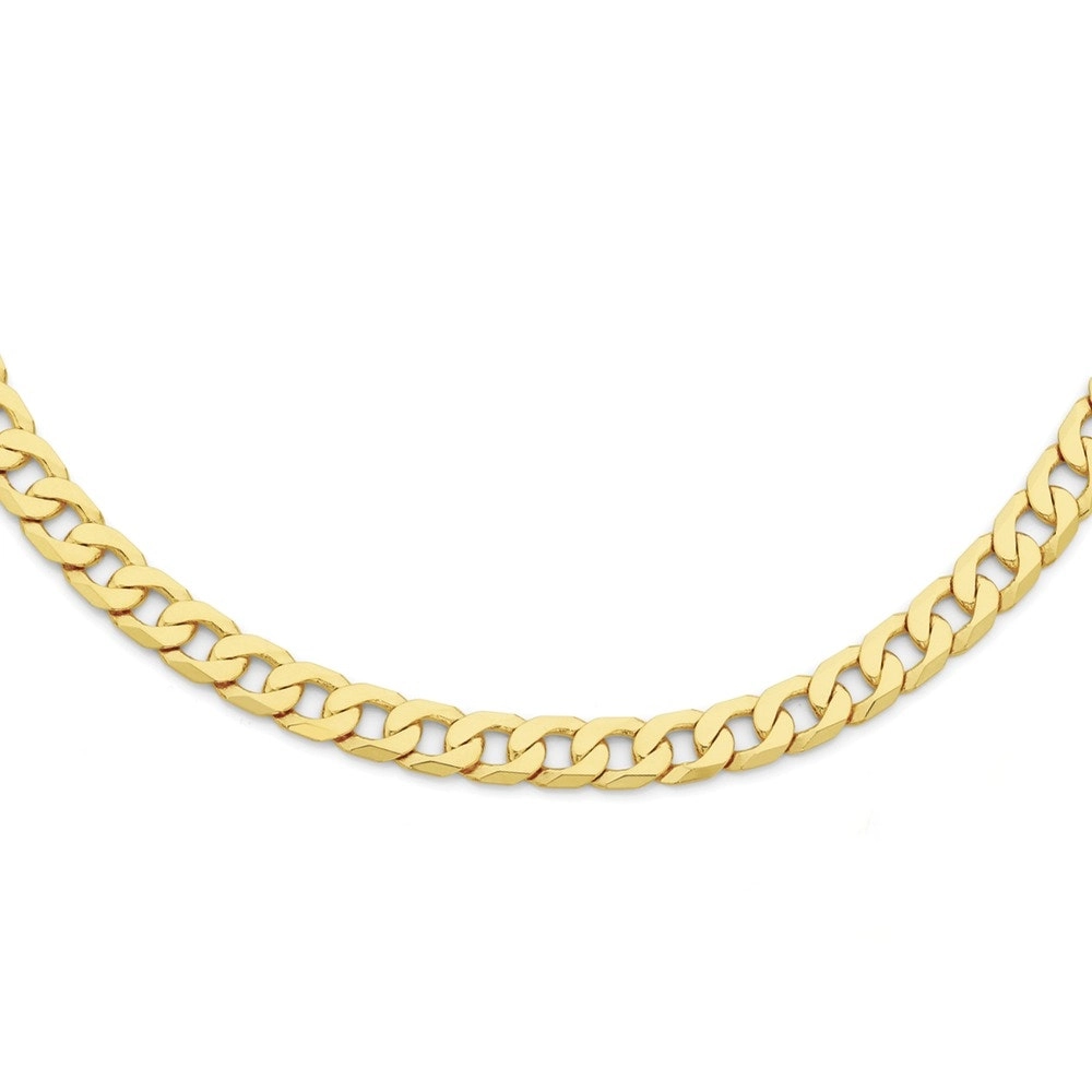 9ct Gold 55cm Solid Curb Gents Chain