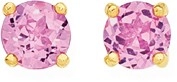 9ct Gold Created Pink Sapphire Stud Earrings