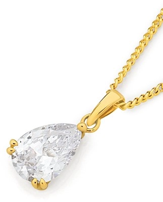 9ct Gold Cubic Zirconia Pendant