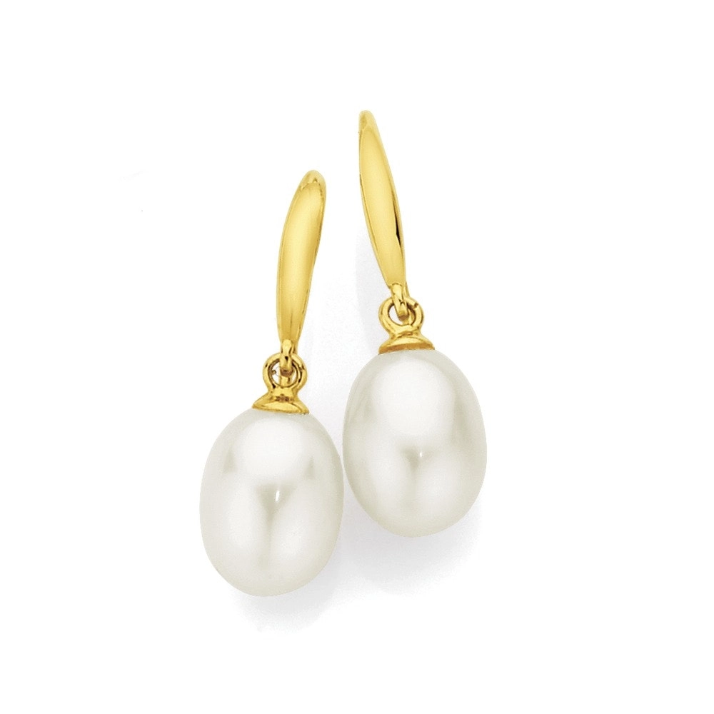 9ct Gold Cultured Freshwater Pearl Drop Earrings