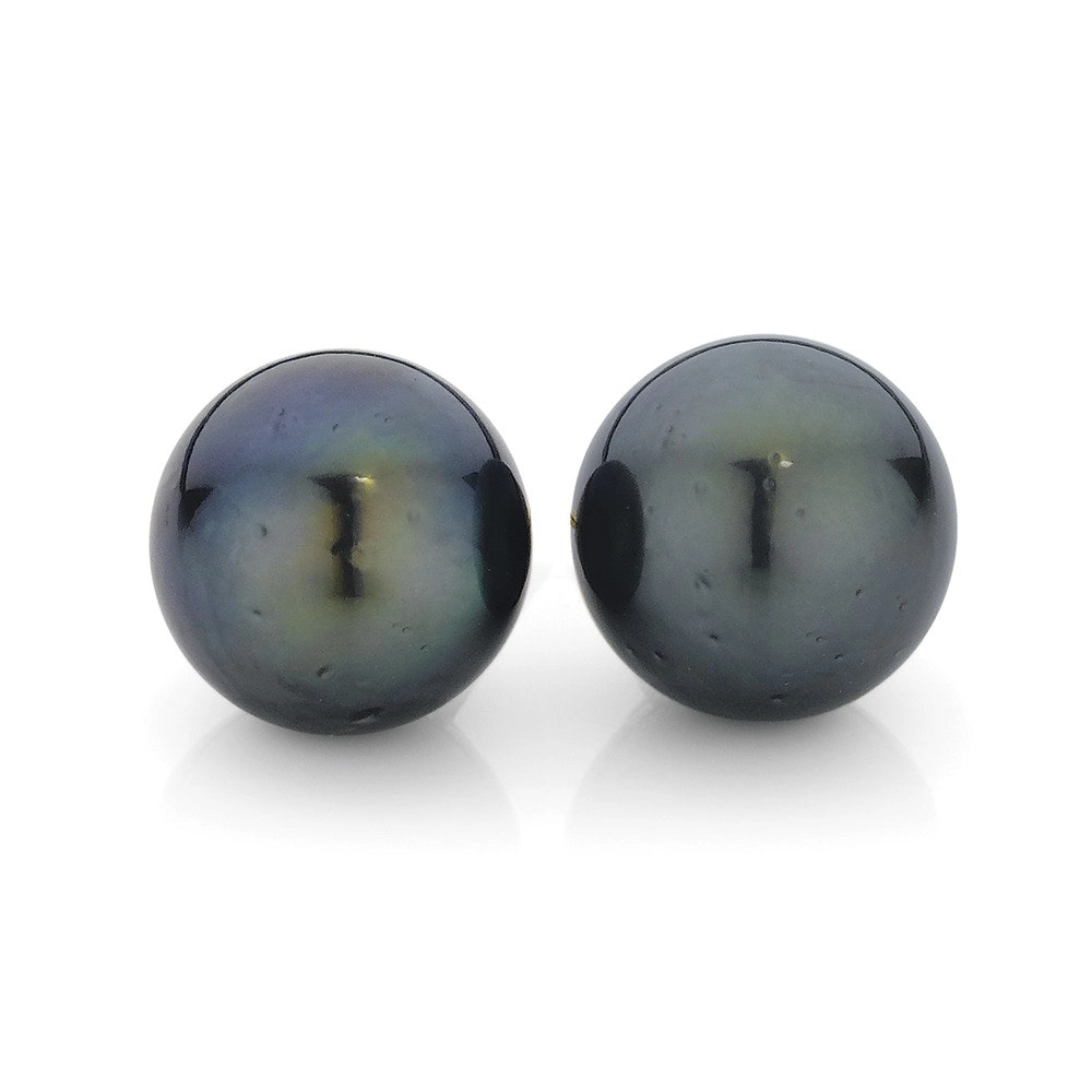 9ct Gold Cultured Tahitian Pearl Stud Earrings