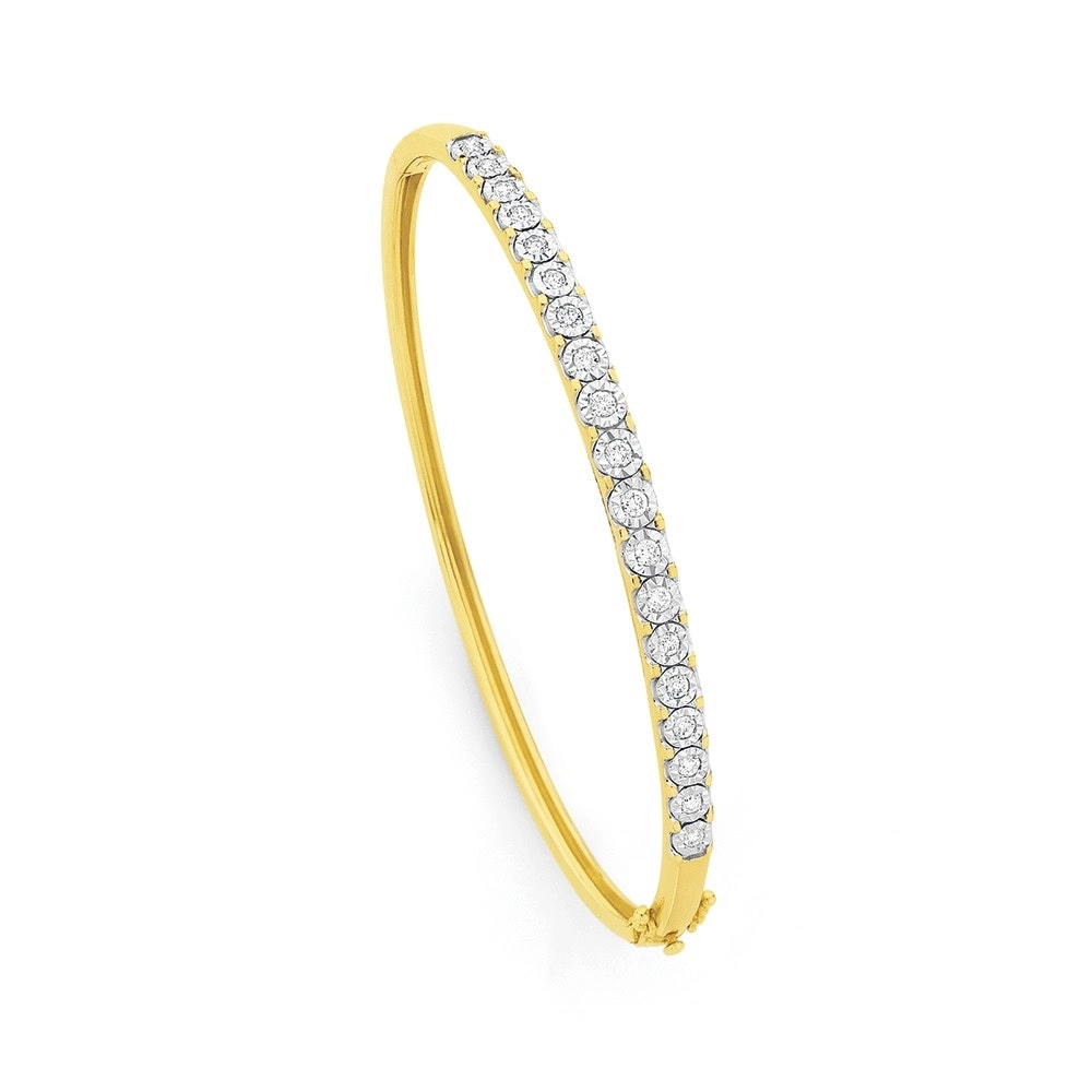 9ct Gold Diamond Bangle