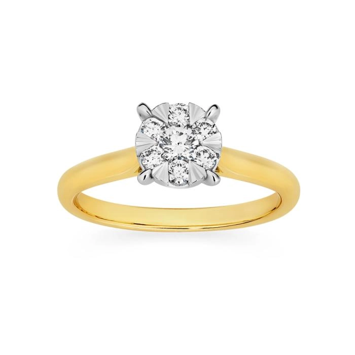 9ct Gold Diamond Cluster Ring