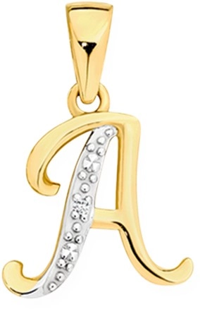 9ct Gold Diamond Initial A Pendant