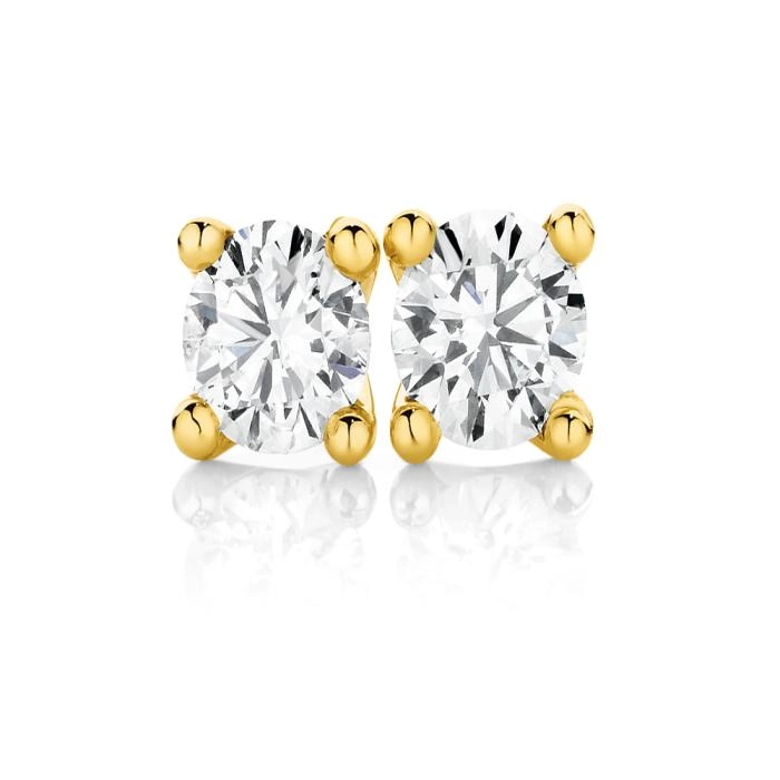 9ct Gold Diamond Stud Earrings