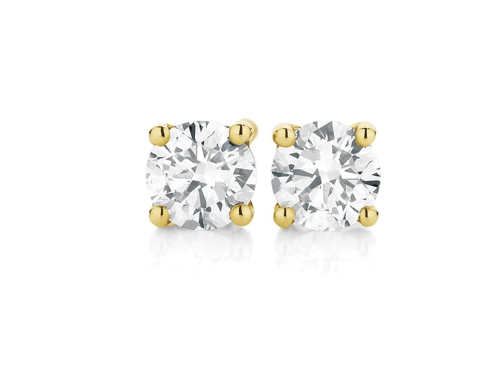 9ct Gold Diamond Stud Earrings