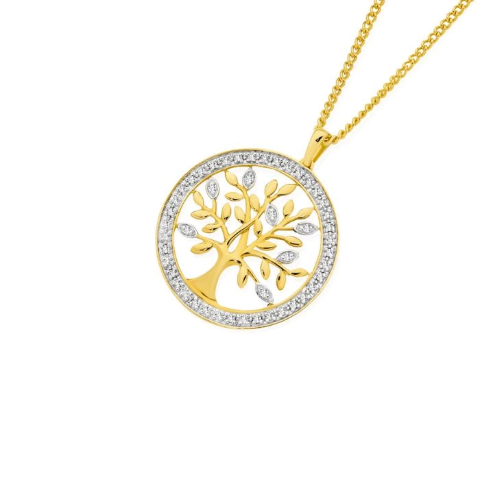 9ct Gold Diamond Tree of Life Pendant