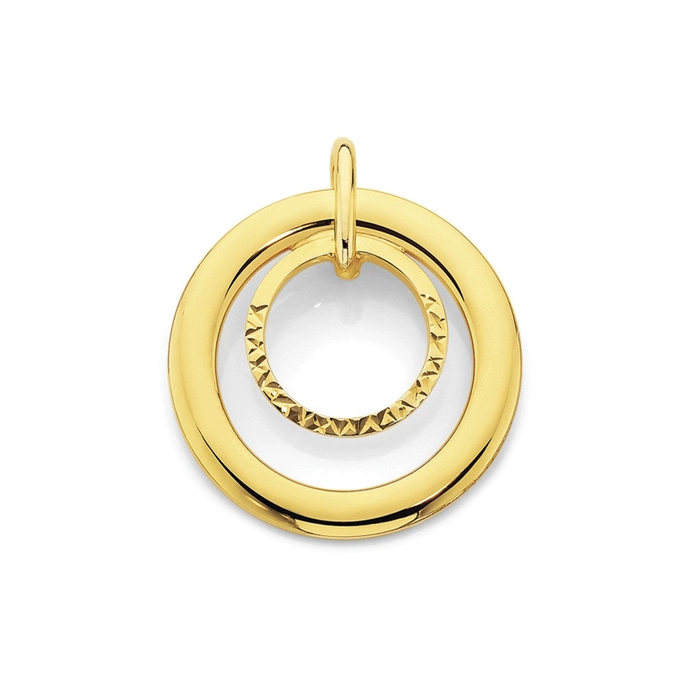 9ct Gold Double Circle Pendant