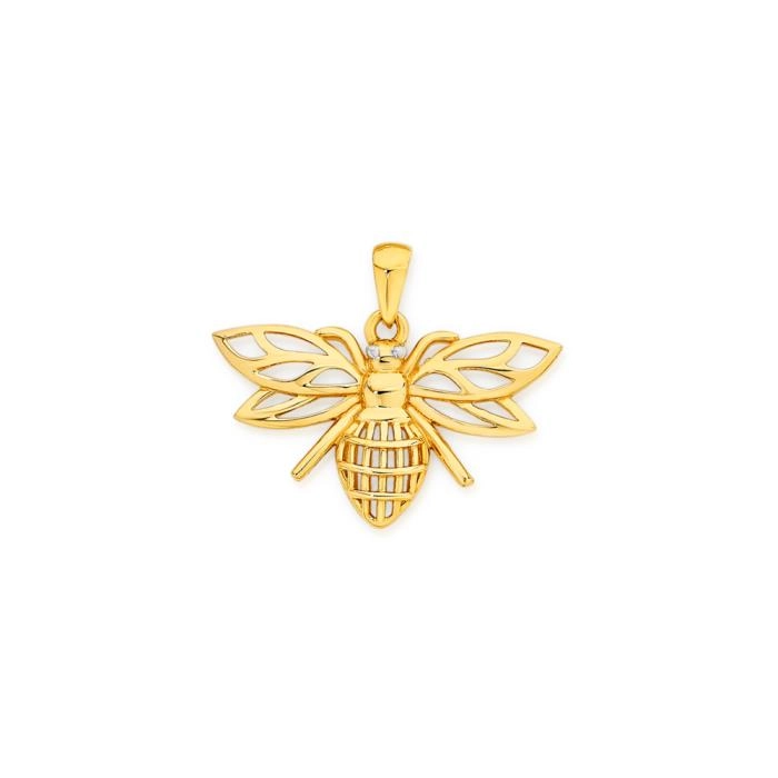 9ct Gold Filigree Bumble Bee Pendant